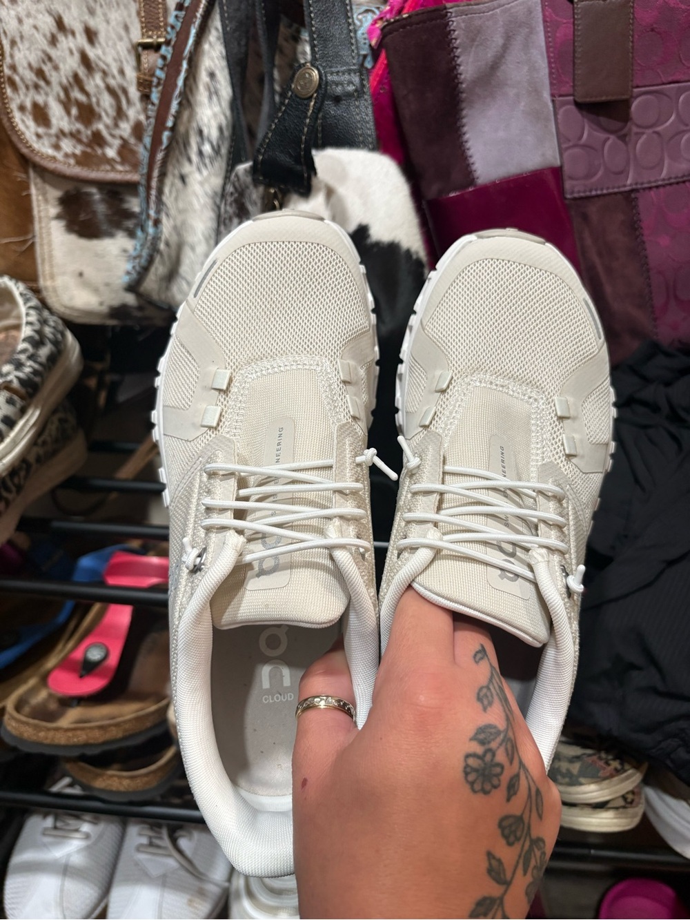 On Cloudnova Athletic Sneakers in Beige and White - Picture 2 of 7